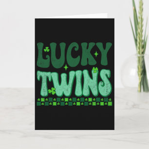 Carte Lucky Twins Famille Correspondant Rétro Groovy St