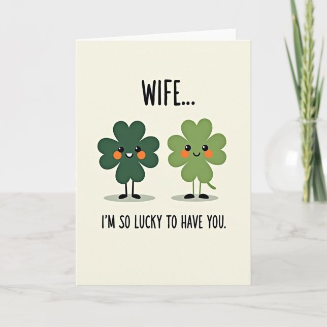 Carte Lucky Wife Shamrock Art Card (Devant)