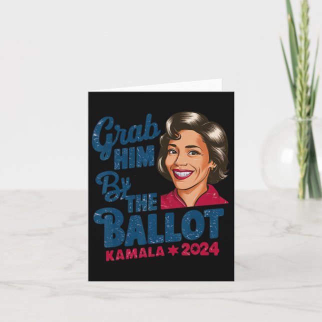 Carte Lui Par Le Ballot Kamala 2024 Funny Harris Électio (Devant)