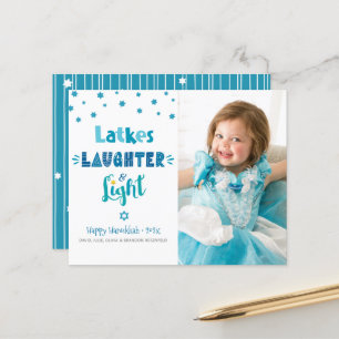 Carte-lumière Budget Photo Hanoukka Latkes Laughte