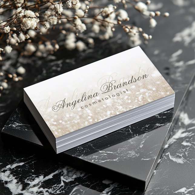 Carte lumière Damask Cosmetologist en argent chato (Perfect for business)