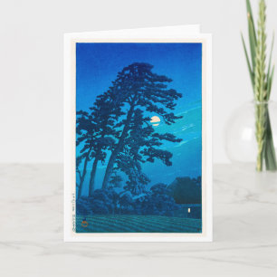 Carte Lumière de la lune à Magome, Hasui Kawase, Woodcut