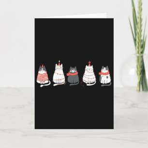 Carte Lumière de Noël de chat mignon Cadeaux drôles pour