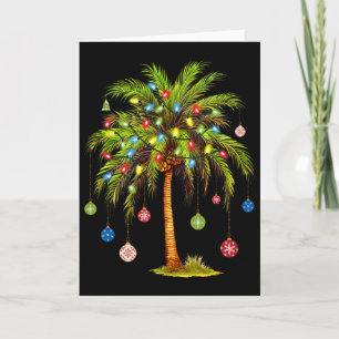 Carte Lumière de palmier de Noël Hawaïen Tropical Xmas 1