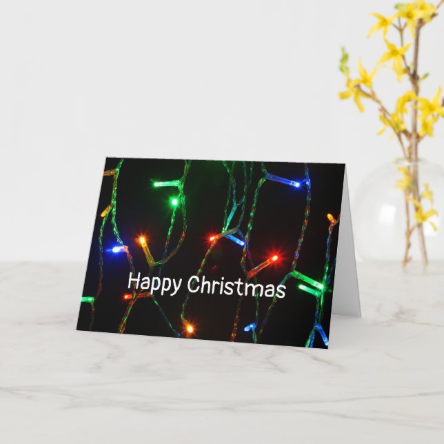 Carte Lumières colorées "Joyeux Noël" (Fleur jaune)