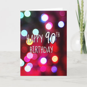 Carte Lumières de fête néon pour 90e anniversaire