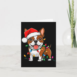 Carte Lumières de Noël Boston Terrier Xmas Chiens Hommes