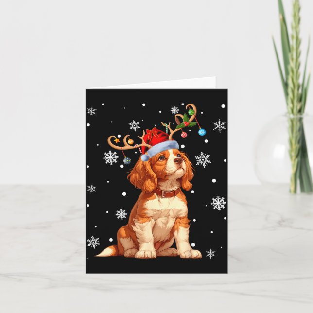 Carte Lumières de Noël Cavalier King Charles Spaniel Xma (Devant)