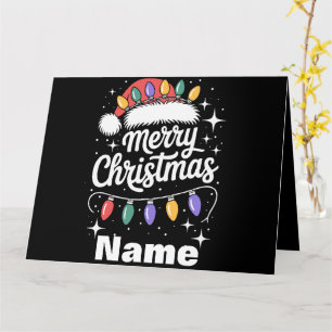 Carte Lumières de Noël Chapeau de Père Noël Cadeau Perso