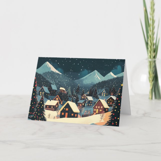 Carte Lumières de Noël dans Mountain Village (Devant)