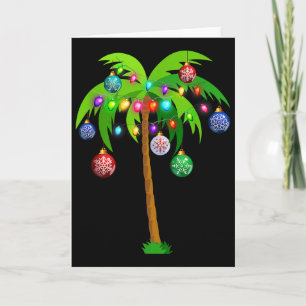 Carte Lumières de Noël Palm Tree Fun Hawaii Beach Tropic