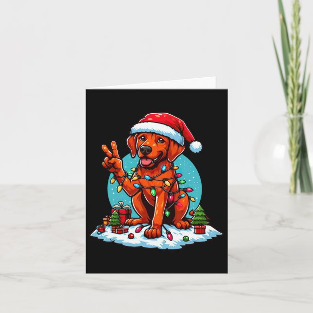 Carte Lumières de Noël Rhodesian Ridgeback de la main de (Devant)
