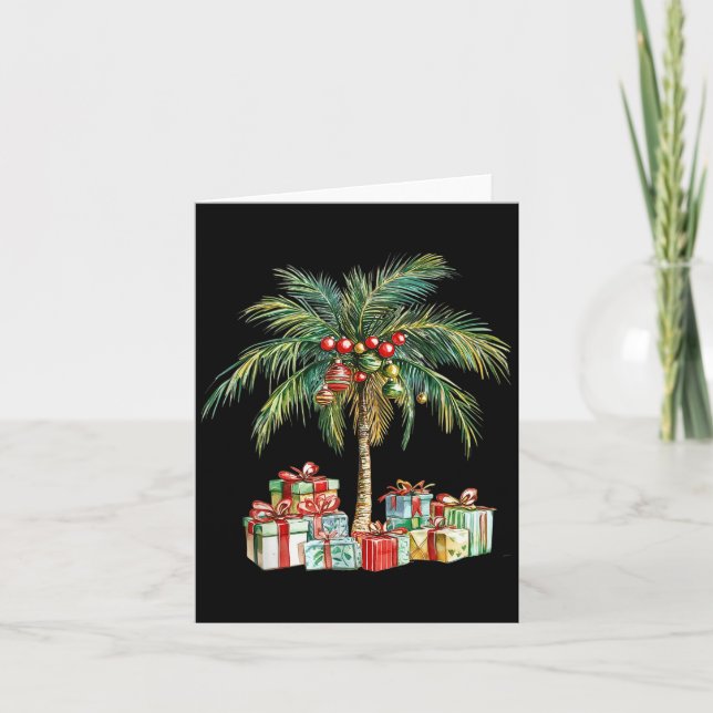 Carte Lumières de palmier de Noël Hawaïen Tropical Xmas  (Devant)