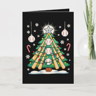 Carte Lumières de sapin de Noël de baseball Ornements Xm