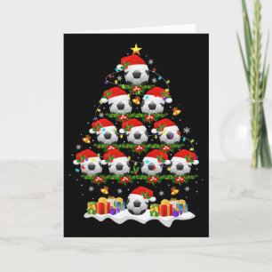 Carte Lumières de sapin de Noël de football Drôle de Xma