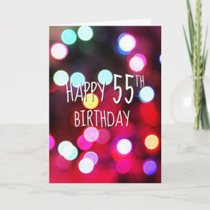Carte Lumières néon de fête pour 55e anniversaire
