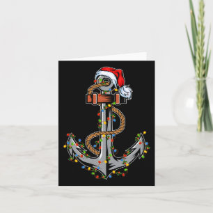 Carte Lumières Noël Père Noël Bateau Ancre de navigation