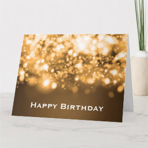 Carte Lumières scintillantes d'anniversaire or