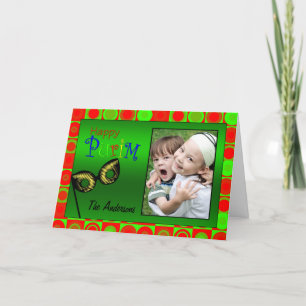 Carte lumineuse heureuse de cercles de Purim