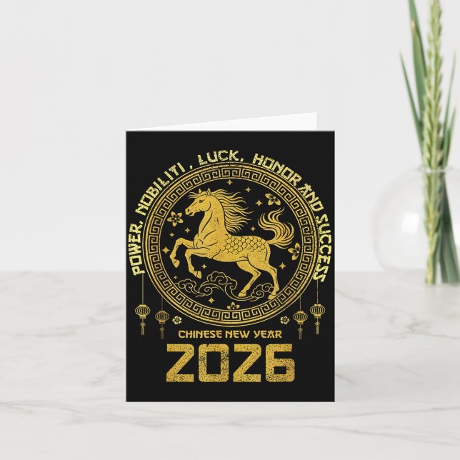 Carte Lunar New Year 2026 Zodiac Horse Collection  (Devant)