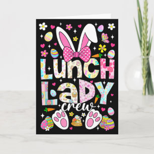 Carte Lunch Lady Crew Funny Bunny Cafétéria Famille Pâqu