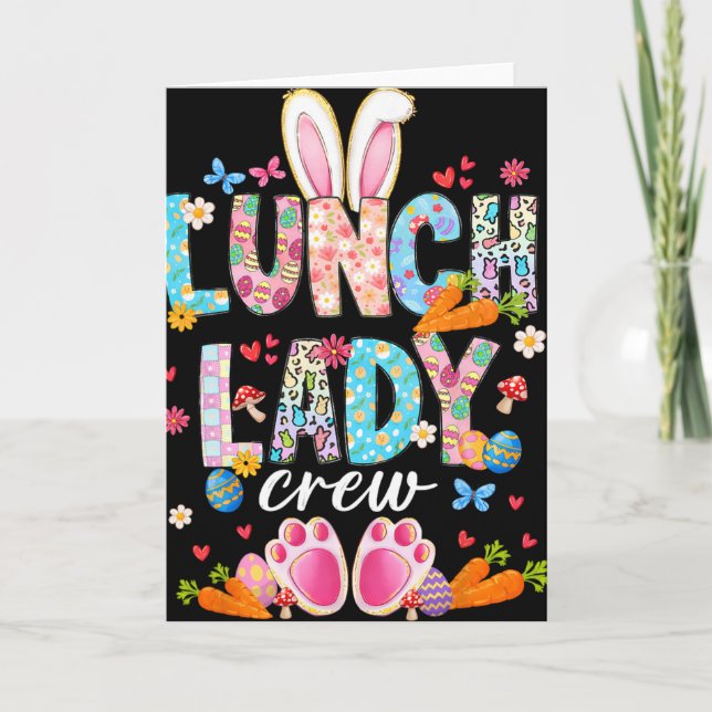 Carte Lunch Lady Crew Funny Bunny Dame de la cantine E (Devant)