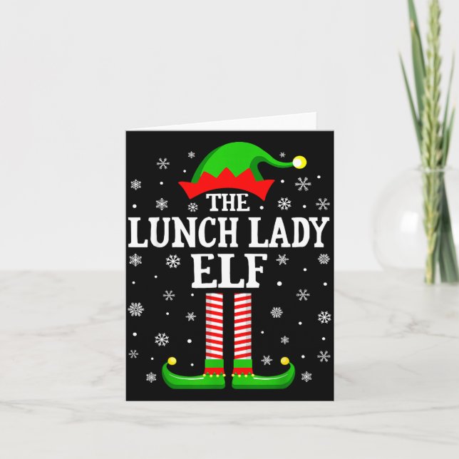 Carte Lunch Lady Elf Funny Christmas Family Matching  (Devant)