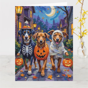 Carte Lundehund norvégien Halloween Trick-or-Treating