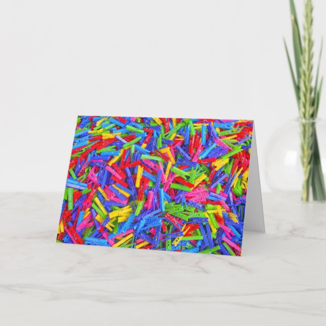 Carte Lundi Portes de vêtements Multicolor Accueil Textu (Devant)