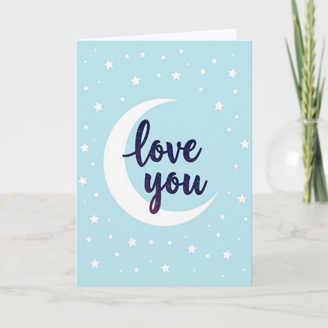 Carte Lune Amour Minimaliste (Devant)
