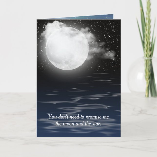 Carte Lune Anniversaire avec réflexion sur l'eau (Devant)