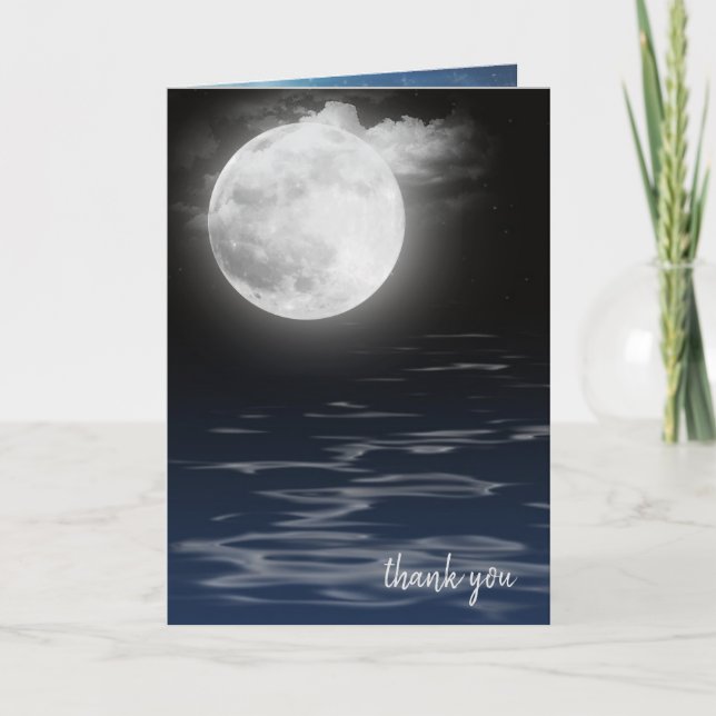 Carte Lune avec Merci de réflexion de l'eau (Devant)