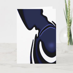 Carte Lune bleue : Bleu Abstrait, Blanc & Noir