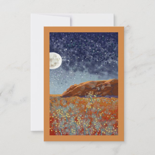 Carte Lune de l'Outback et fleurs sauvages (Devant)