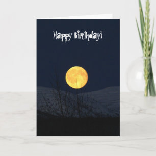 Carte Lune de montagne ; Joyeux anniversaire
