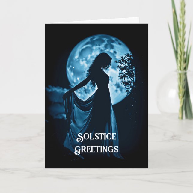Carte Lune du solstice d'hiver et femme Nuit du solstice (Devant)
