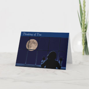 Carte Lune et enfant Image pour obtenir-well-soon card