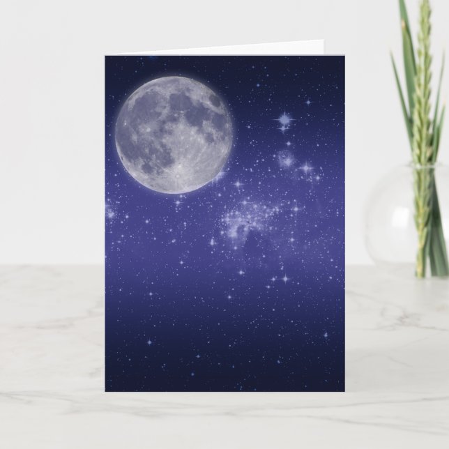 Carte Lune et étoiles brillantes (Devant)