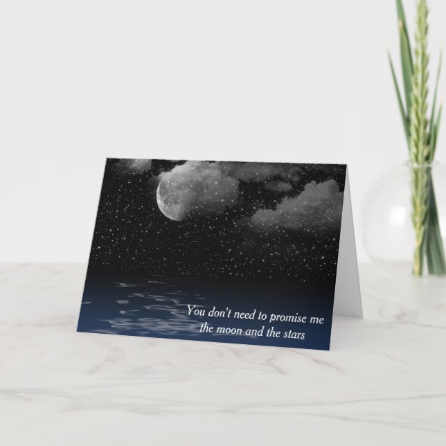 Carte Lune et étoiles d'anniversaire (Devant)