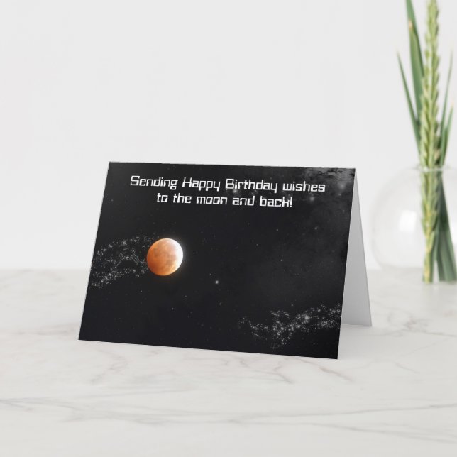 Carte Lune et retour voeux d'anniversaire (Devant)