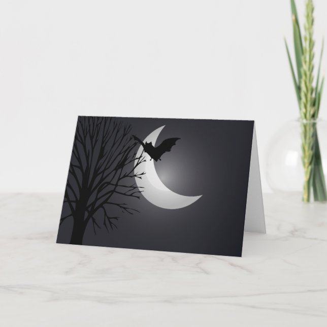 Carte Lune nuit Halloween heureux (Devant)