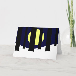 Carte Lune se lève près de la forêt en hiver : Vide