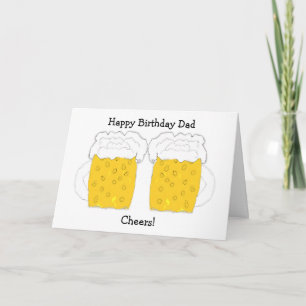 Carte Lunettes de bière papa personnalisé Anniversaire