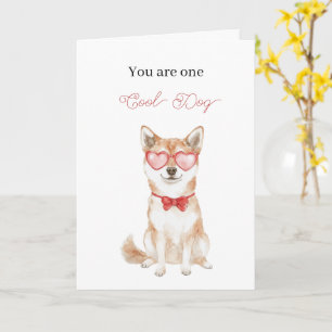 Carte Lunettes de cœur de chien cool Anniversaire