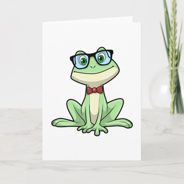 Carte Lunettes de l'étudiant nerd grenouille Cravate (Devant)