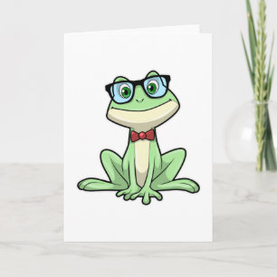 Carte Lunettes de l'étudiant nerd grenouille Cravate