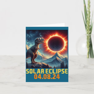 Carte Lunettes de Rex Dino de l'éclipse solaire mignonne