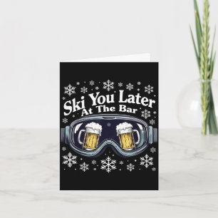 Carte Lunettes de ski de bière drôles à ski vous plus ta