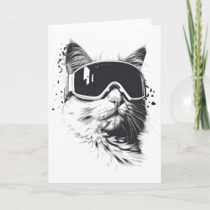 Carte Lunettes de ski snowboard pour chat Sports d'hiver