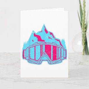 Carte Lunettes de Ski Snowboard Rétro Vintage 80s 90s Sk